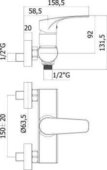 Смеситель для душа Paffoni Lime LM16,8CR