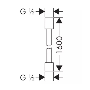 Axor Starck Шланг для душа 160см., с цилиндрическими гайками, цвет: черный матовый 28286670