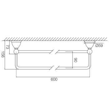 Полотенцедержатель Fima Carlo Frattini Style 600, двойной, хром F6041/60CR