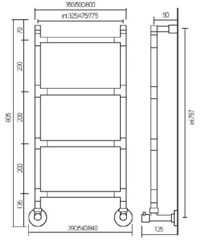 Полотенцесушитель водяной Margaroli Sereno 4824704MBN 80.5x50 черный