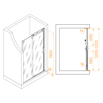Душевая дверь RGW Tornado TO-14 раздвижная 120 см 02071412-11