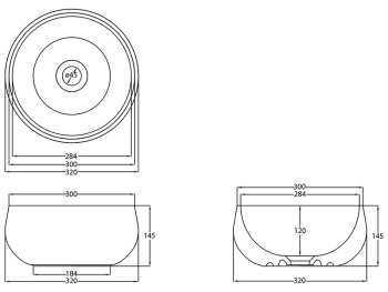 Раковина накладная Cielo Le Bacinelle BATO30 OL 30 см синий