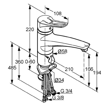 Смеситель для кухни Kludi Mx 399070562
