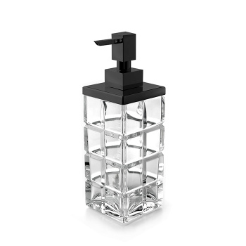 3SC Palace Дозатор для жидкого мыла,  настольный, цвет: прозрачный хрусталь/черный матовый PA01DACRNO