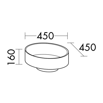 Burgbad Crono Раковина 45 см, без отв., накладная, круглая, цвет: белый MBA0030 C0001*0