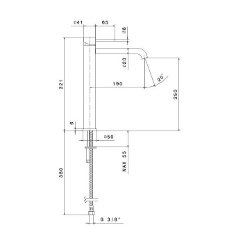 Смеситель для раковины Kerama Marazzi Eterna 69615XKM.50.050 нержавеющая сталь