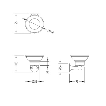 Мыльница с настенным держателем Devon&Devon New York керамика/никель блестящий NY101NKS