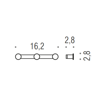Крючок тройной Colombo Mini чёрный матовый CD117.NM