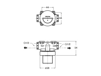 Встроенная часть гигиенического душа Cristina CS67600
