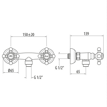 Смеситель для душа Gattoni Vivaldi выпуск снизу, хром 1207512C0cr