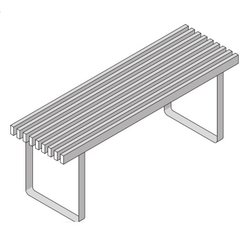 Скамейка Eegibi Topkapi 115x35x Н 44, нержавеющая сталь/бирманский тик, HA 65 10 0021