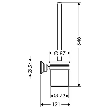 Axor Montreux Ершик для унитаза, подвесной, цвет: золото/белый 42035250