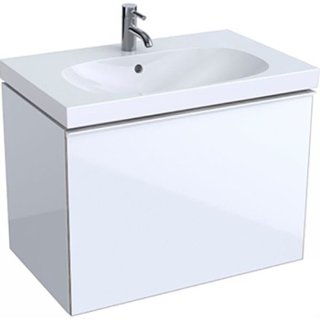 Тумба под раковину Geberit (Keramag) Acanto 74 подвесная Белое стекло
