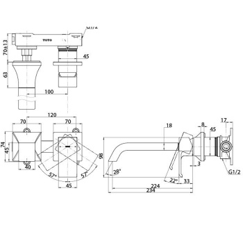 Смеситель для раковины Toto Gc TLG08308R хром
