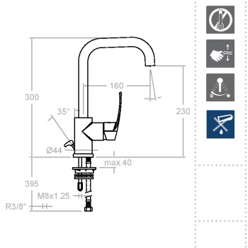 Смеситель для кухни Ramonsoler New Fly 571101