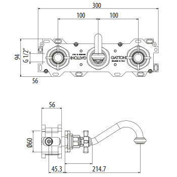 Смеситель для раковины Gattoni Trd TR105/17C0 хром