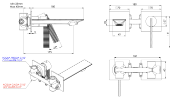 Смеситель для раковины Daniel Club ANC632PSM латунь Сан-Марко