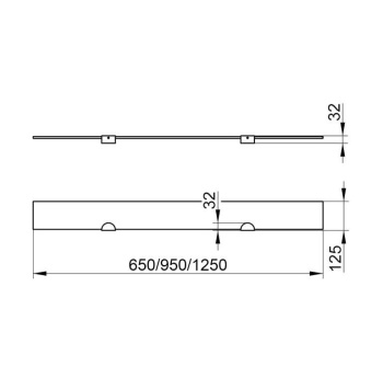 Держатели для стеклянной полки Keuco Edition 300 30010010000 хром