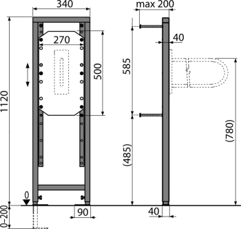 Инсталляция для поручней AlcaPlast A106/1120
