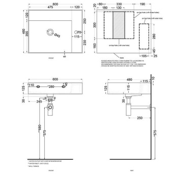 Раковина подвесная Cielo Enjoy EJLA60SF PL 60 см голубой
