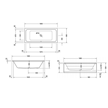 Акриловая ванна Duravit D-Code 180x80 700101000000000