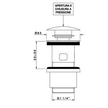 Донный клапан Nicolazzi  клик-клак 1/4 с переливом 5558BZ