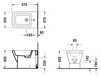 Напольное биде Duravit 2ND floor 0136100000
