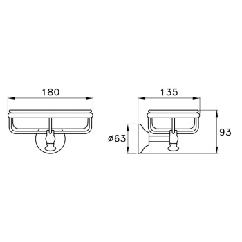 Держатель мыльницы настенный Stella Roma (без мыльницы) 1022 хром RM 10010 CR00
