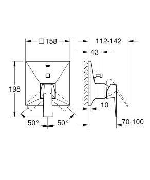 Внешняя часть смесителя для ванны GROHE Allure Brilliant, хром 24072000
