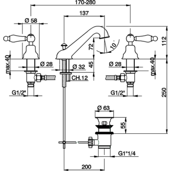 Смеситель для раковины Cisal Arcana Toscana TS00102021 Акция хром