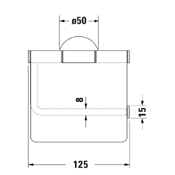 Duravit Starck T Держатель туалетной бумаги с крышкой  настенный, цвет: Stainless steel Brushed