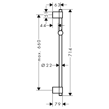 HG Штанга для душа Unica 0,72 м, цвет: хром