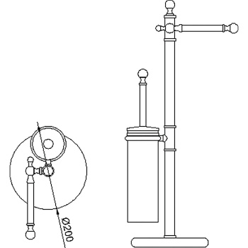 Напольная стойка Cisal Arcana с ершиком и держателем т/б, хром AR09095021