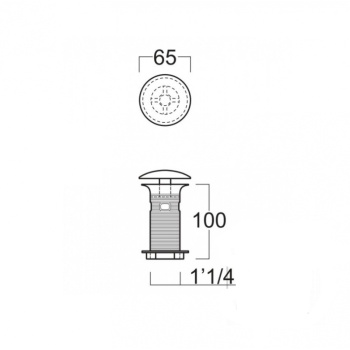Донный клапан для раковины Simas PH100 универсальный хром