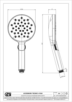 Душевая лейка Gessi Origini 47350.279 Matte White