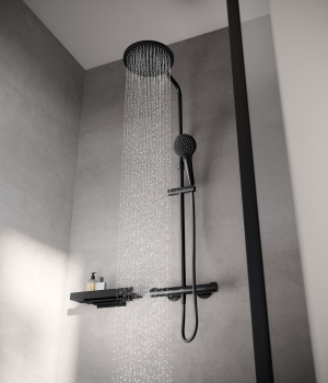 Душевая система с термостатом Keuco Plan Blue 53926372321 черный матовый