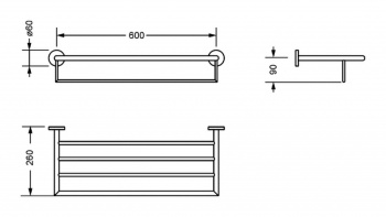 Держатель для полотенец Jorger Charleston Royal 632.00.048.000 chrome