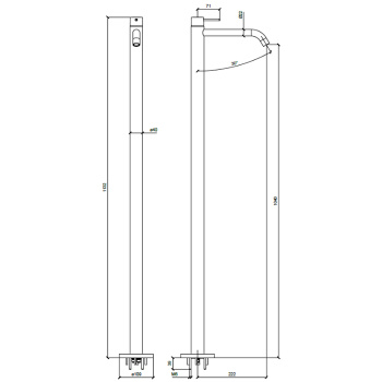 Смеситель напольный для раковины Almar E214007.AB черный