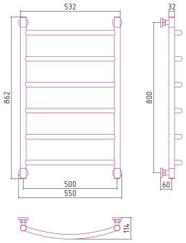 Полотенцесушитель водяной Сунержа Галант 80x50 00-0200-8050