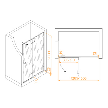 Душевая дверь RGW Stilvoll SV-004 распашная 130 см 353200413-11