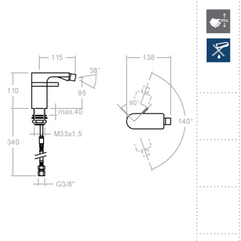 Смеситель для биде Ramonsoler Arola чёрный 2603NM