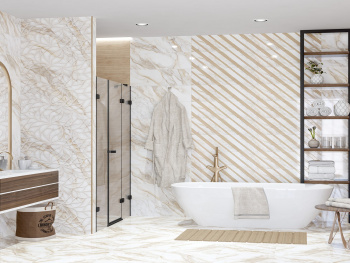 Керамическая плитка Eletto Ceramica Calacatta Oro Calacatta Oro Chevron 24.2x70 24.2x70 см 587882001