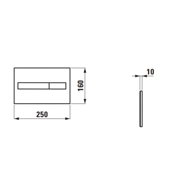 Laufen Installation System   LIS Смывная клавиша, двойной смыва, 250x10x160 мм AW1  хром матовый