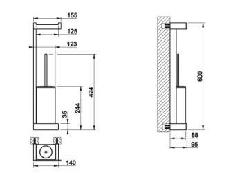 Держатель туалетной бумаги Gessi Rettangolo 20868.099 Black Xl