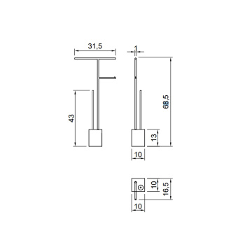 Стойка напольная с держателем туалетной бумаги Antonio Lupi Biviocombi полотенцедержателем и ершиком, база из мрамора Nero Marquinia satinato, Nero goffrato А0002457123