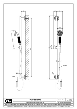 Душевой гарнитур Gessi VENTI20 65143.727 Brass Brushed PVD