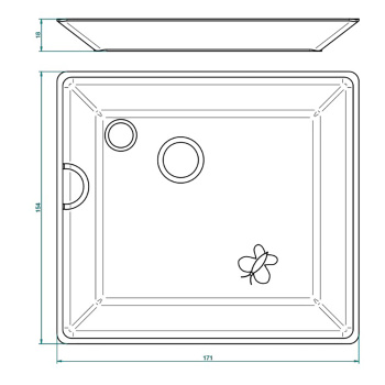 Поднос керамический THG Capucine Vert Decor Platine A7E-A02-4613 белый
