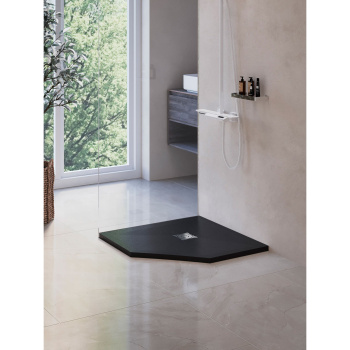 Душевой поддон трапеция RGW Stone Tray ST/T-G Графит 1000x1000 мм 16155100-01
