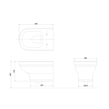 Унитаз подвесной Burlington Riviera RIV13 белый