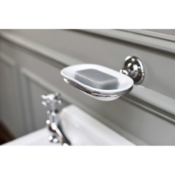 Мыльница Burlington A1 CHR хром/белый